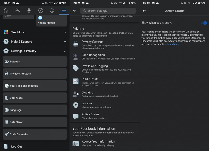 Fix: Messenger visar inte statusen Senast aktiv