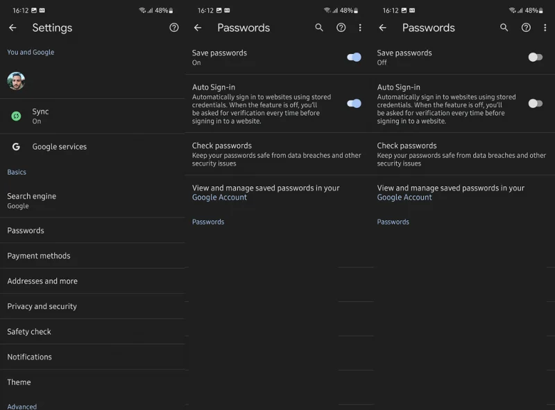 Poista Google Password Manager käytöstä näiden ohjeiden avulla