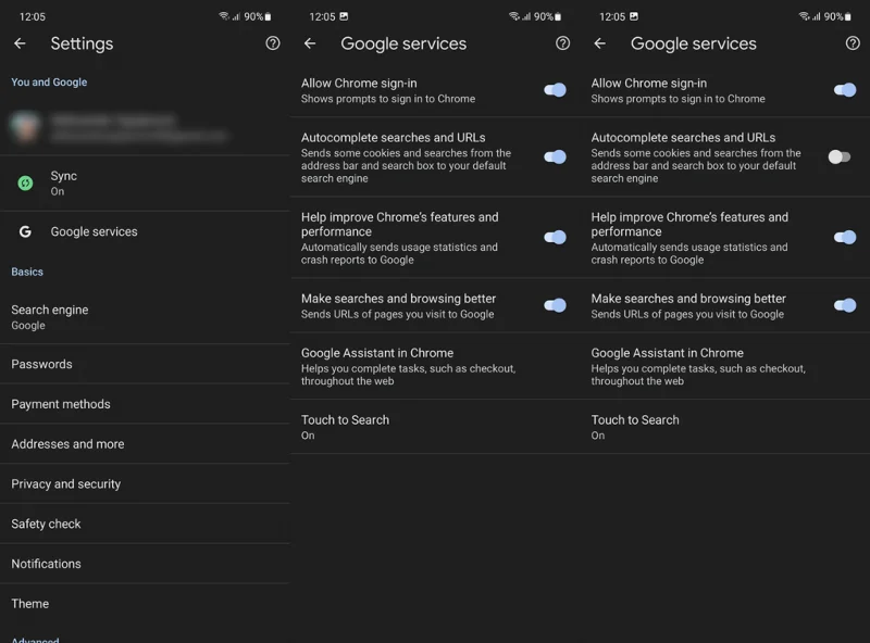 Vypnutí návrhů vyhledávání Google na Androidu