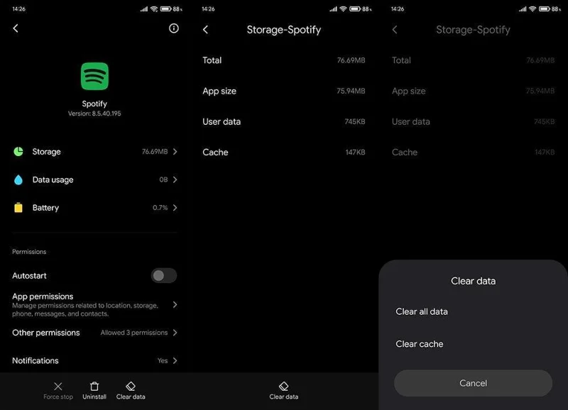 Korjaus: Spotify yrittää toistaa ilmoituksen Androidissa