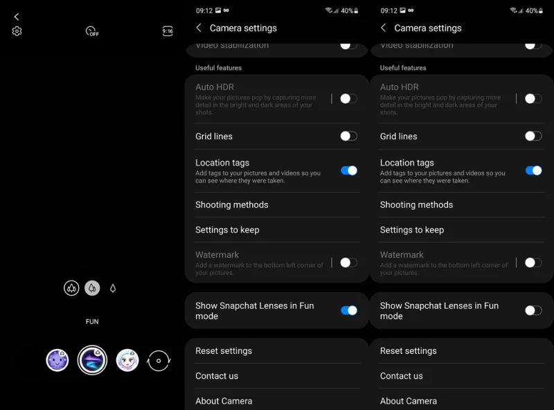 Mitä tehdä, jos kamera epäonnistui Samsungin Fun Mode -tilassa