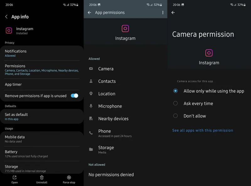 Ako povoliť prístup k fotoaparátu na Instagrame (Android a iOS)