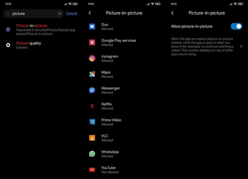 Javítás: A YouTube kép a képben funkció nem működik Android 12 rendszeren