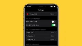 Tietojen käytön varoitusten asettaminen iOS:ssä