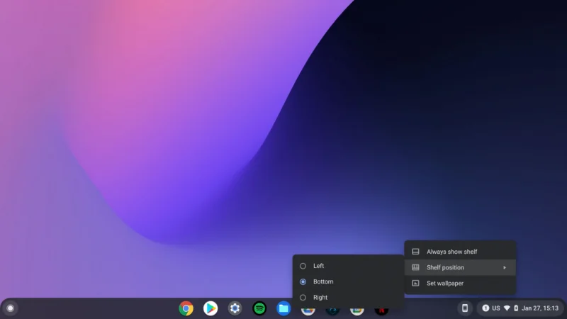 Hur man flyttar aktivitetsfältet på Chromebook (och gör det bättre) Hur man flyttar aktivitetsfältet på Chromebook (och gör det bättre)