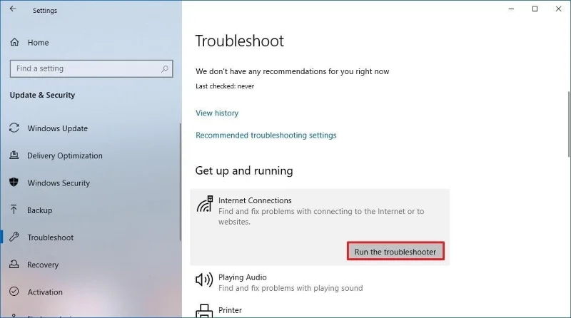 Fixa ingen internetanslutning efter Windows 10 Creators Update