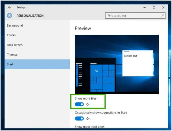 [Windows 10-tip] Hvordan tilpasser eller aktiverer du flere fliser i Windows 10-startmenuen?
