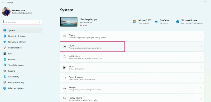 Налаштування звуку в Windows 11