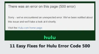 11 enkle reparasjoner for Hulu Error Code 500