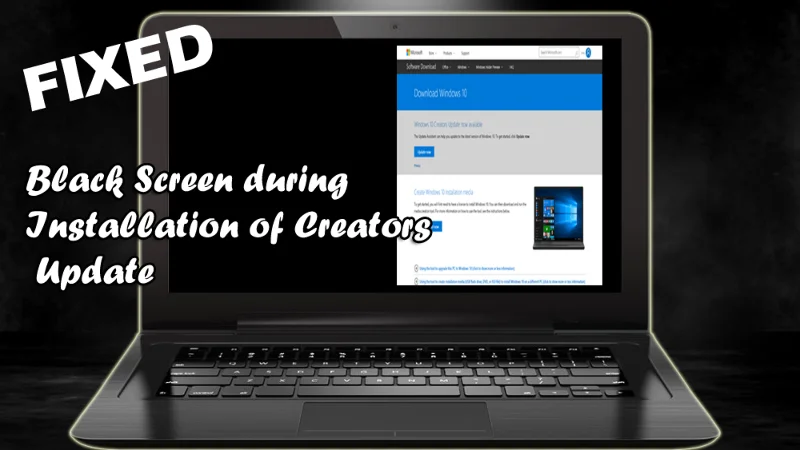 Hvordan rettes sort skærm under installation af Creators Update?