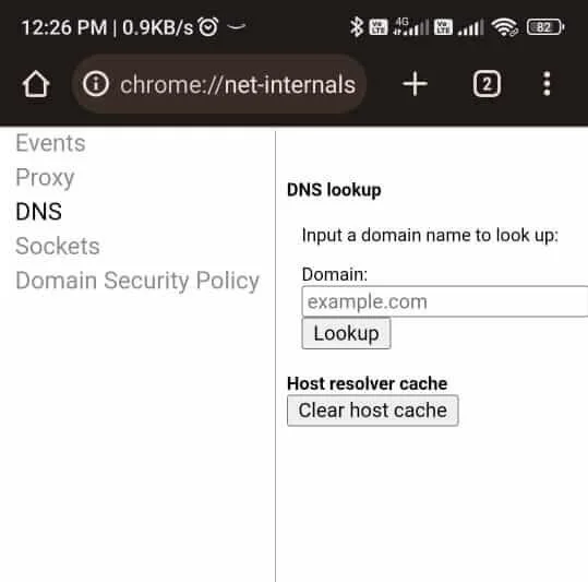 Chrome://net-internals/#dns Rensa värdcache i Chrome
