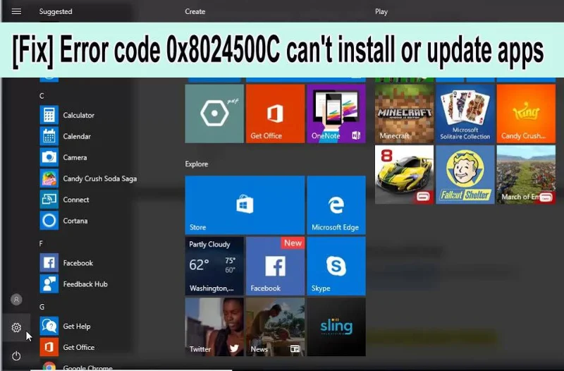 Sådan rettes Windows Store-fejlkode 0x8024500C