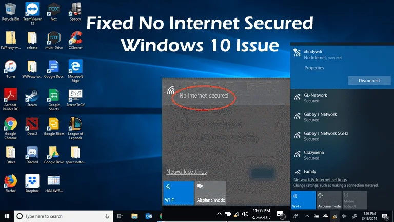 [LØST] Sådan rettes "Ingen internetsikker" forbindelsesfejl Windows 10
