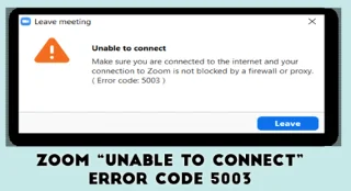KORJATTU: Zoomaa Ei yhteyttä -virhekoodi 5003 Windows 11