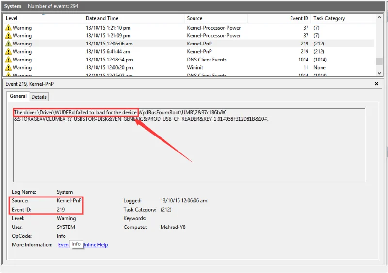 [Fixed] Driver WudfRd kunne ikke indlæse Fejl 219 i Windows 10