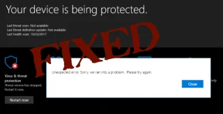 [LØST] Windows 10 Defender Uventet fejl og Microsoft Defender Threat Service har stoppet fejl