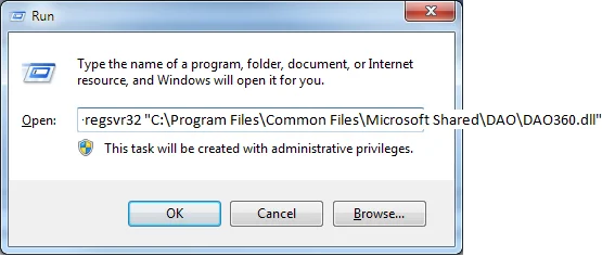 Körtidsfel 429: ActiveX-komponenten kan inte skapa objekt: FIXAT
