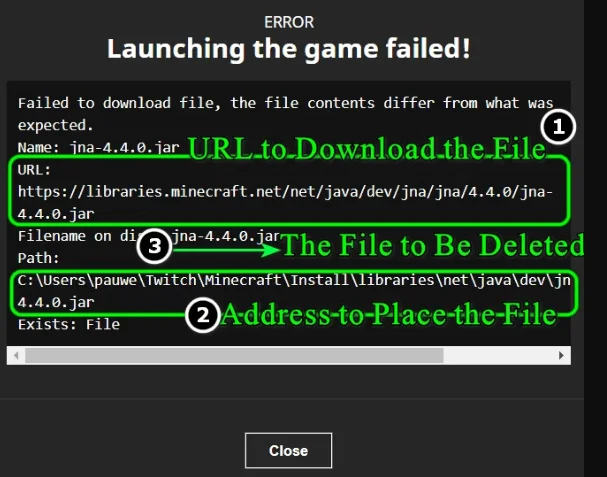 Rett opp "Kunne ikke laste ned fil, filinnholdet er forskjellig" Minecraft-feil