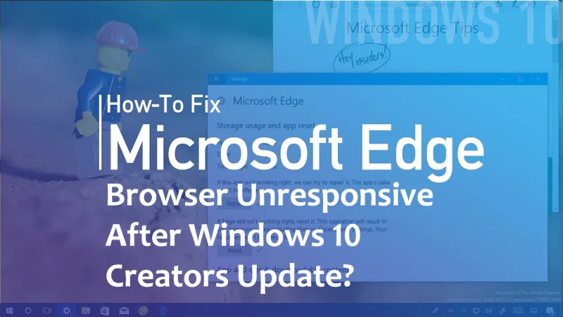 Sådan rettes Microsoft Edge Browser, der ikke reagerer efter Windows 10 Creators Update?