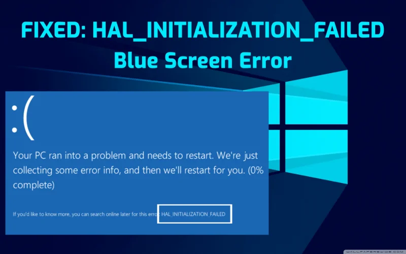 Ret BSOD HAL_INITIALIZATION_FAILED-fejl på Windows 10