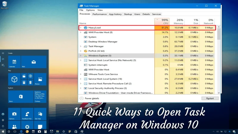 11 hurtige måder at åbne Task Manager på Windows 10