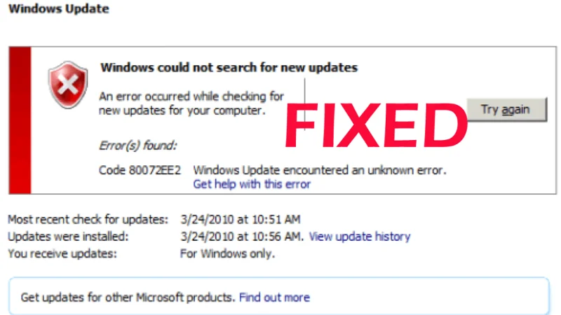 Sådan rettes fejlkode 0x80072EE2 i Windows 10?