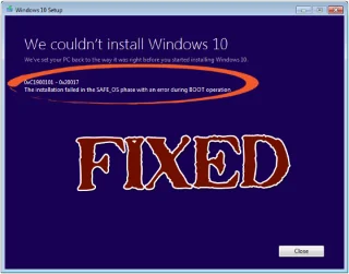 Hur man fixar Kunde inte installera Windows 10 Fel 0XC1900101 – 0x20017?