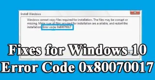 Ret fejlkode 0x80070017 Windows 10 [HURTIG GUIDE]