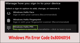 6 snabbfixar för att lösa Windows Pin-felkod 0x80040154