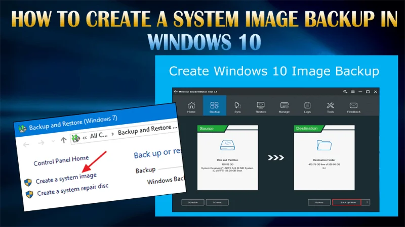 Sådan opretter du en sikkerhedskopi af systembillede i Windows 10