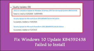 Fixa Windows 10 Update KB4592438 Det gick inte att installera [7 enkla sätt]