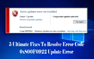 [LØST] Windows 10 Update Error Code 0x800F0922
