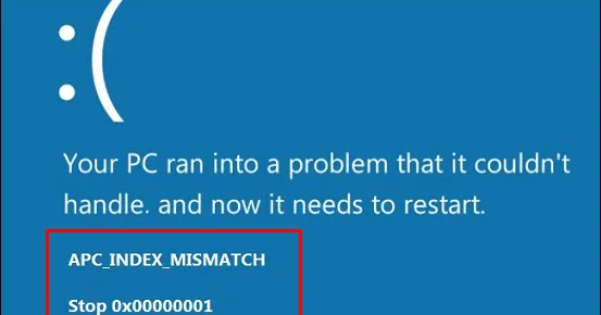 Sådan rettes APC_INDEX_MISMATCH blå skærmfejl (0x00000001) på Windows 10?