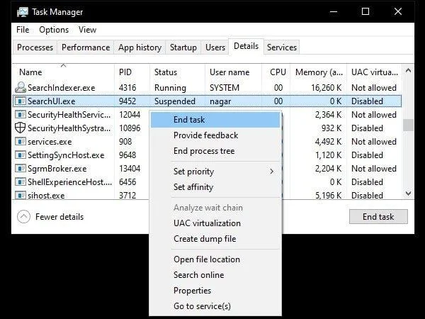 Fixa Cortana med minne i Windows 10 [Steg-för-steg]