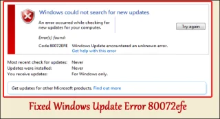 7 Fixar Windows Update Error 80072efe permanent