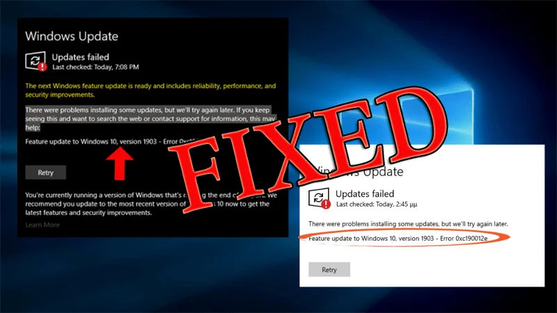 [LØST] Sådan rettes Windows Update-fejl 0xc190012e