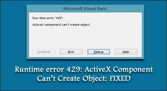 Körtidsfel 429: ActiveX-komponenten kan inte skapa objekt: FIXAT