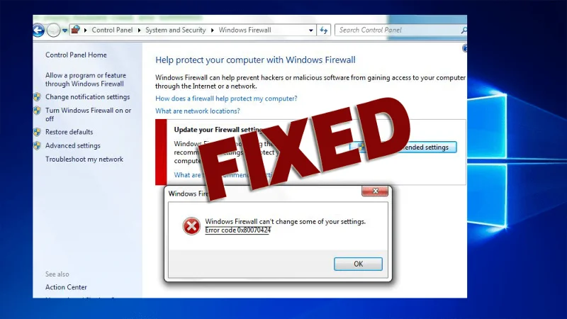 Slik fikser du Windows-brannmurfeil 0x80070424