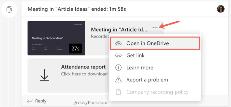 Sådan optages og afspilles en Microsoft Teams-optagelse