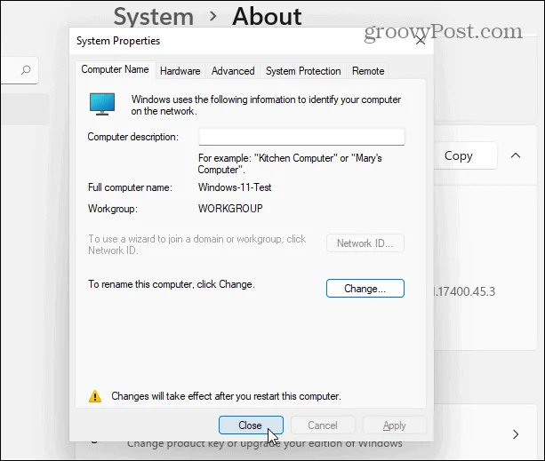 Sådan ændres navnet på en Windows 11-pc