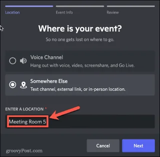 Hur man skapar ett evenemang på Discord