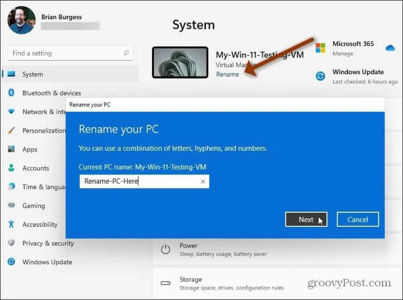 Sådan ændres navnet på en Windows 11-pc