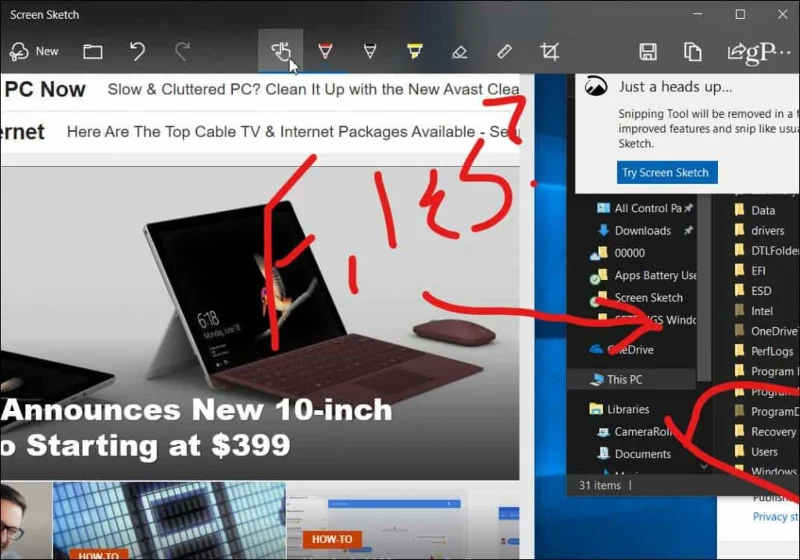 Ta och kommentera skärmdumpar med det nya Snip & Sketch Tool på Windows 10