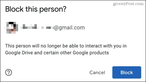 Sådan blokerer du andre fra at dele med dig på Google Drev
