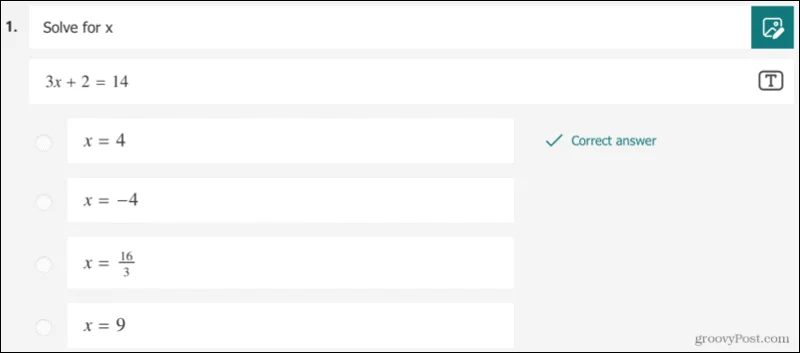 Sådan opretter du en matematikquiz i Microsoft Forms