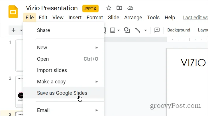Hvordan konvertere en PowerPoint til Google Slides