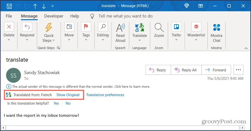 Hvordan oversette innkommende e-poster i Microsoft Outlook