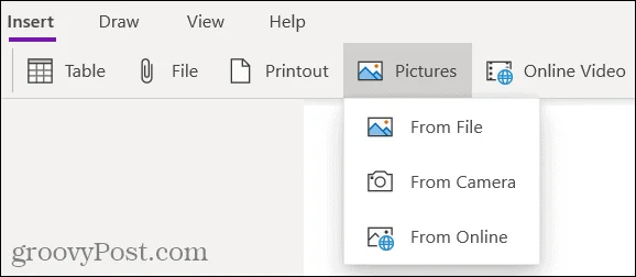Sådan indsætter du billeder, filer og videoer i Microsoft OneNote