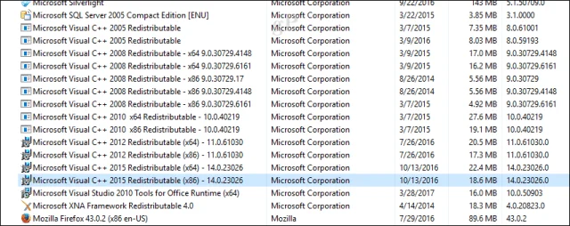 Visual C++ újraterjeszthető