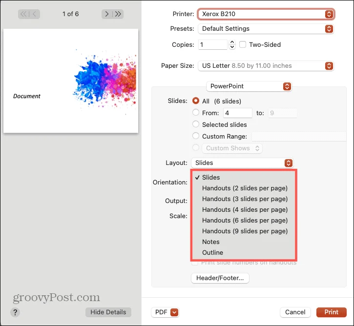 Hur man skriver ut ett PowerPoint-bildspel med och utan anteckningar